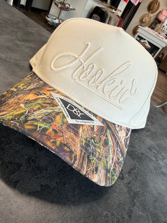 Hookin' Embroidered Camo Canvas Hat