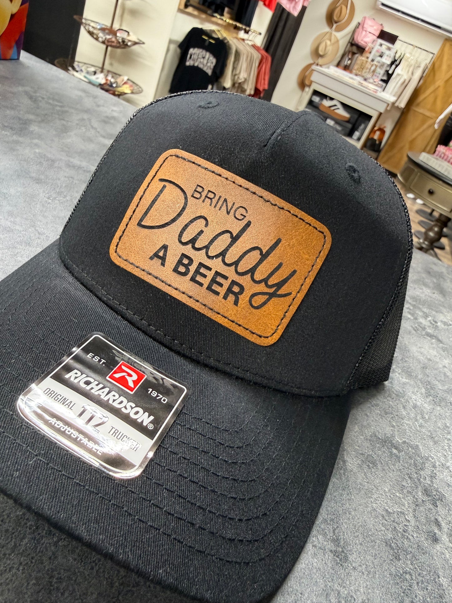 "Bring Daddy" leather patch Hat