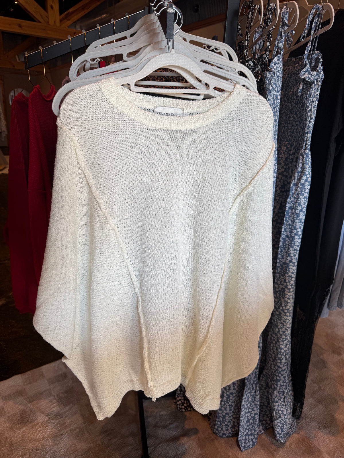 Short Sleeve Poncho Sweater