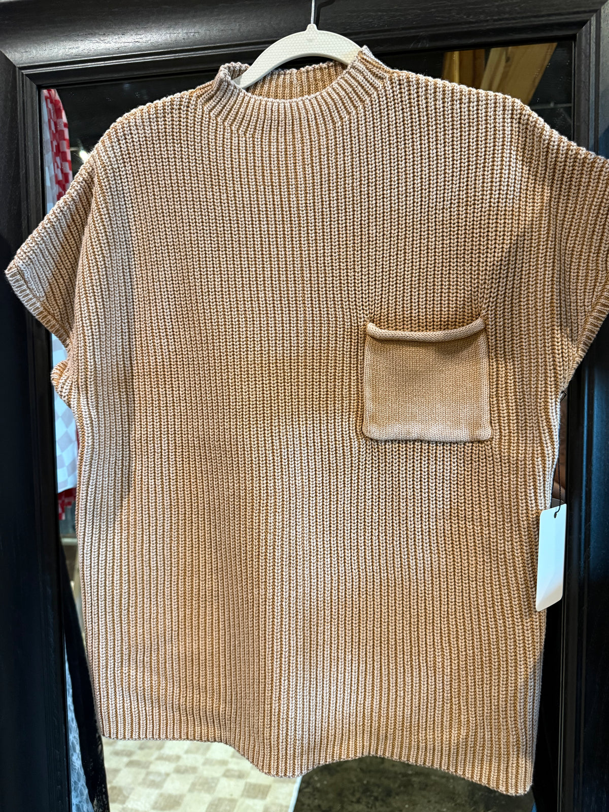 S.Sleeve Sweater w/Pocket