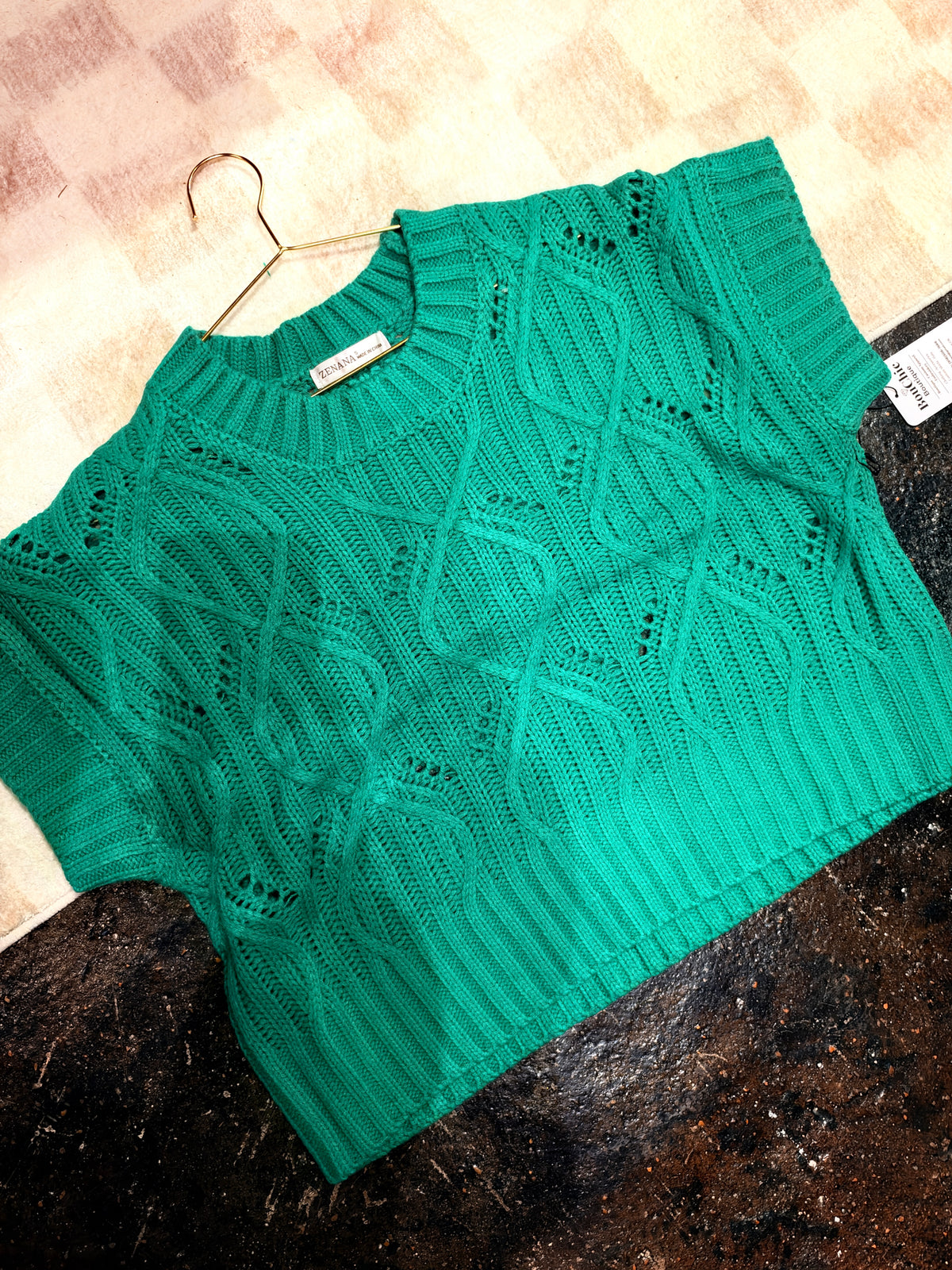 Knit Short Sleeve Sweater