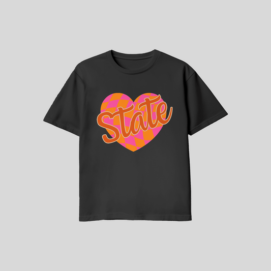 Gildan Black-'State' Heart