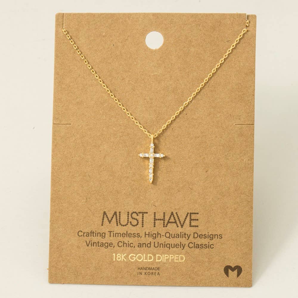 Cz Cross Pendant Necklace