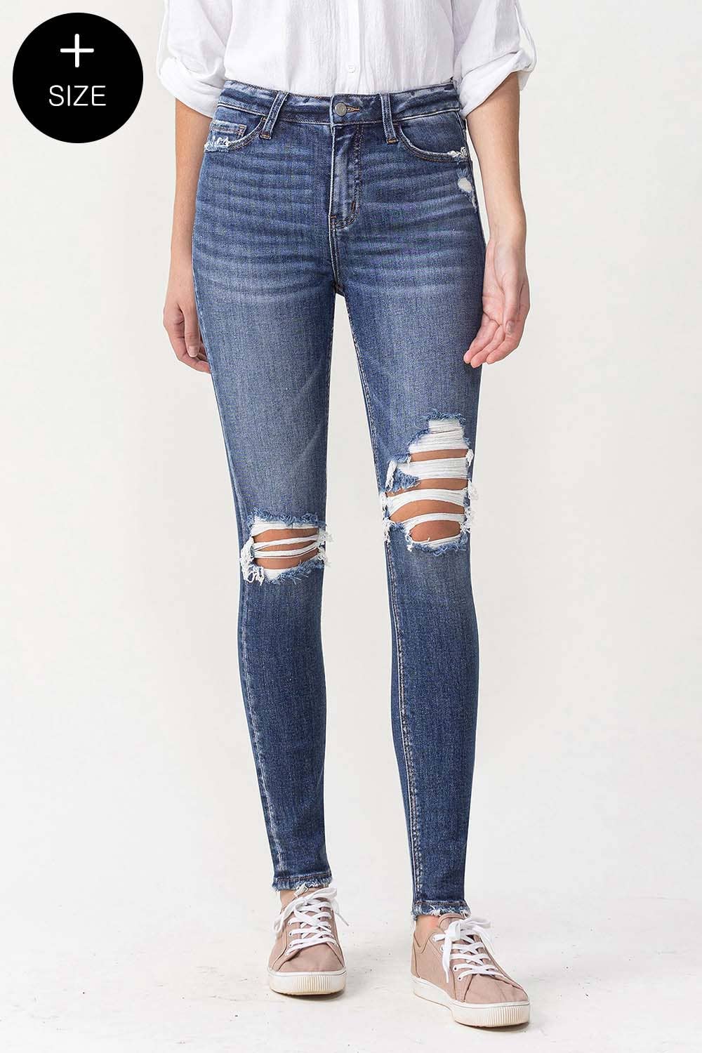 PLUS SIZE HIGH RISE SKINNY JEANS