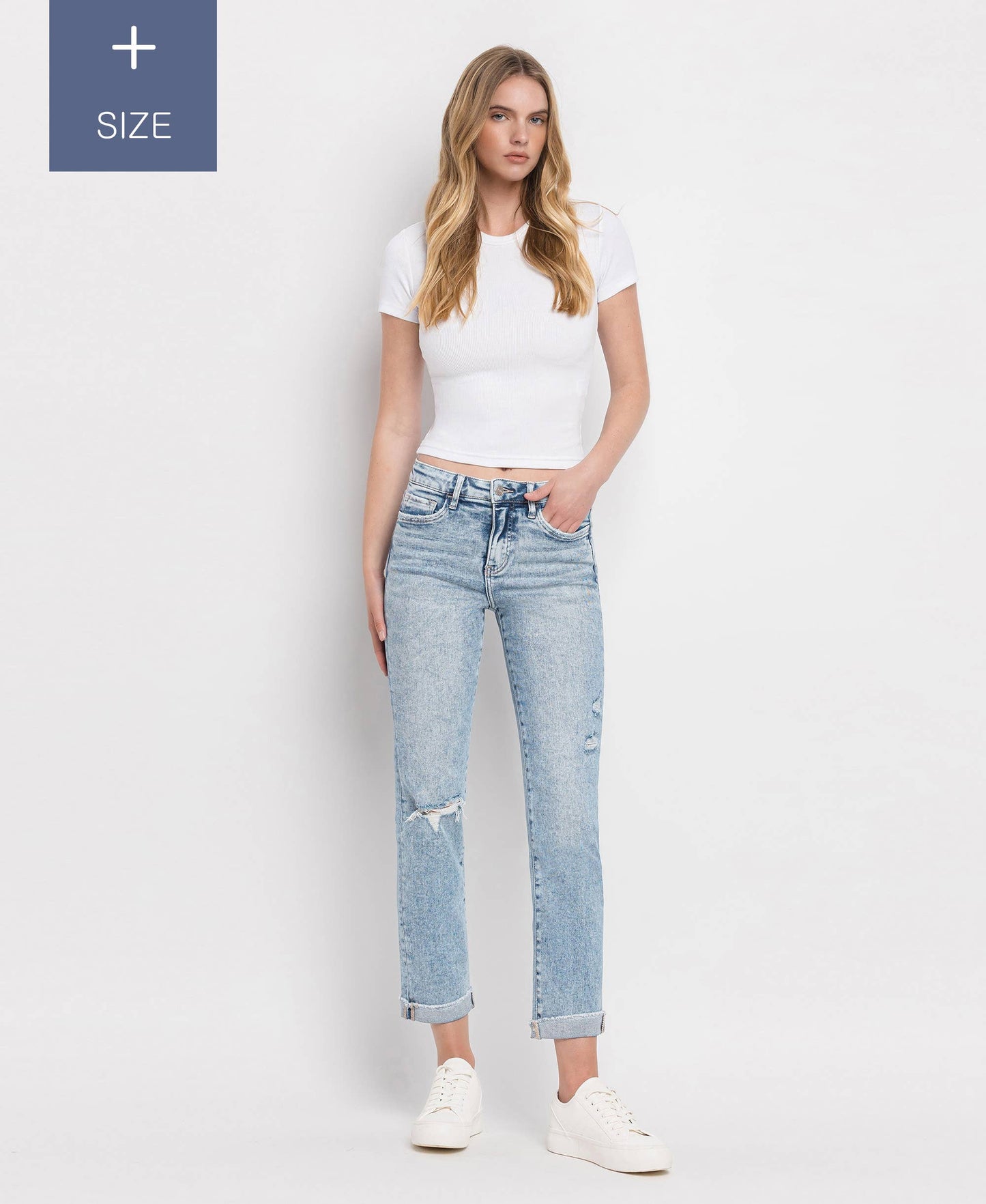 PLUS SIZE TUMMY CONTROL HIGH RISE SLIM STRAIGHT