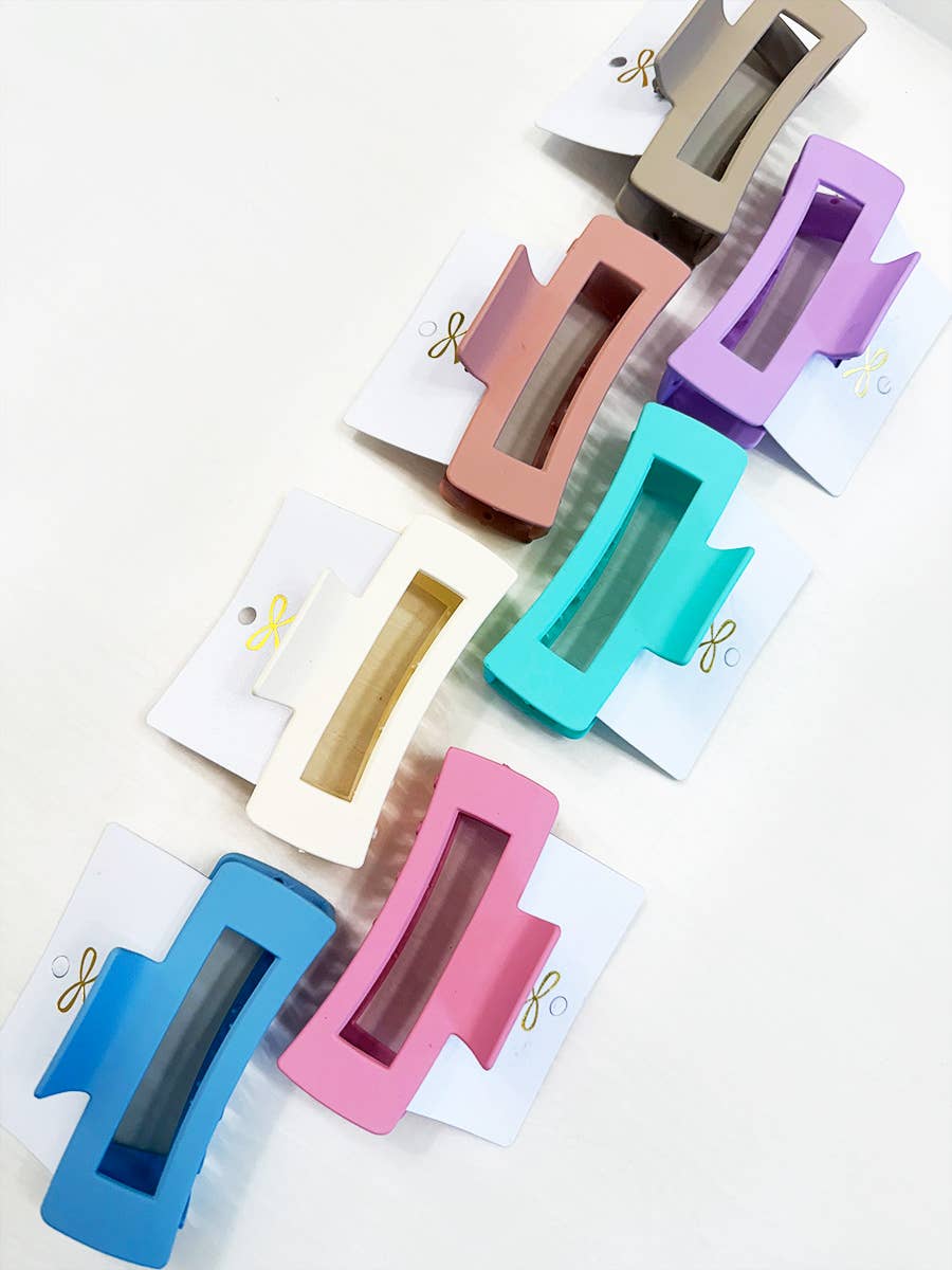 Matte Large Cut Out Rectangle Hair Claw