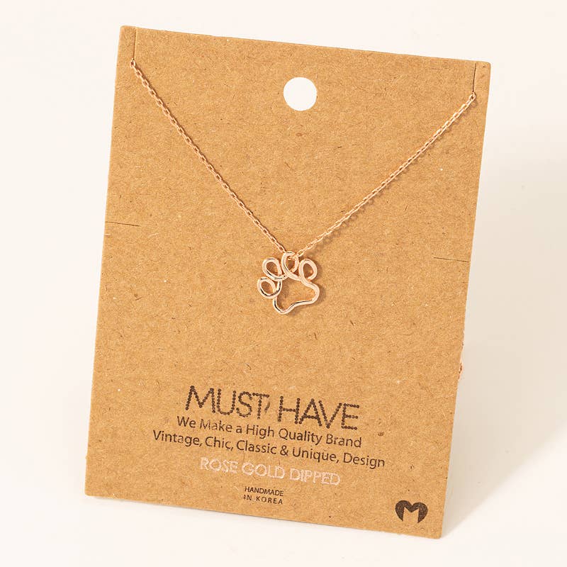 Gold Dipped Wire Paw Necklace