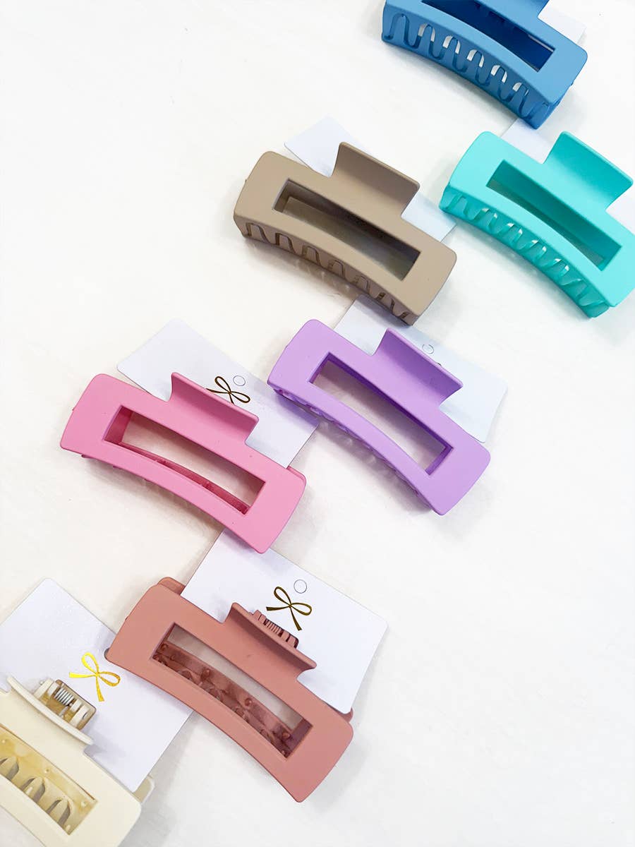 Matte Large Cut Out Rectangle Hair Claw