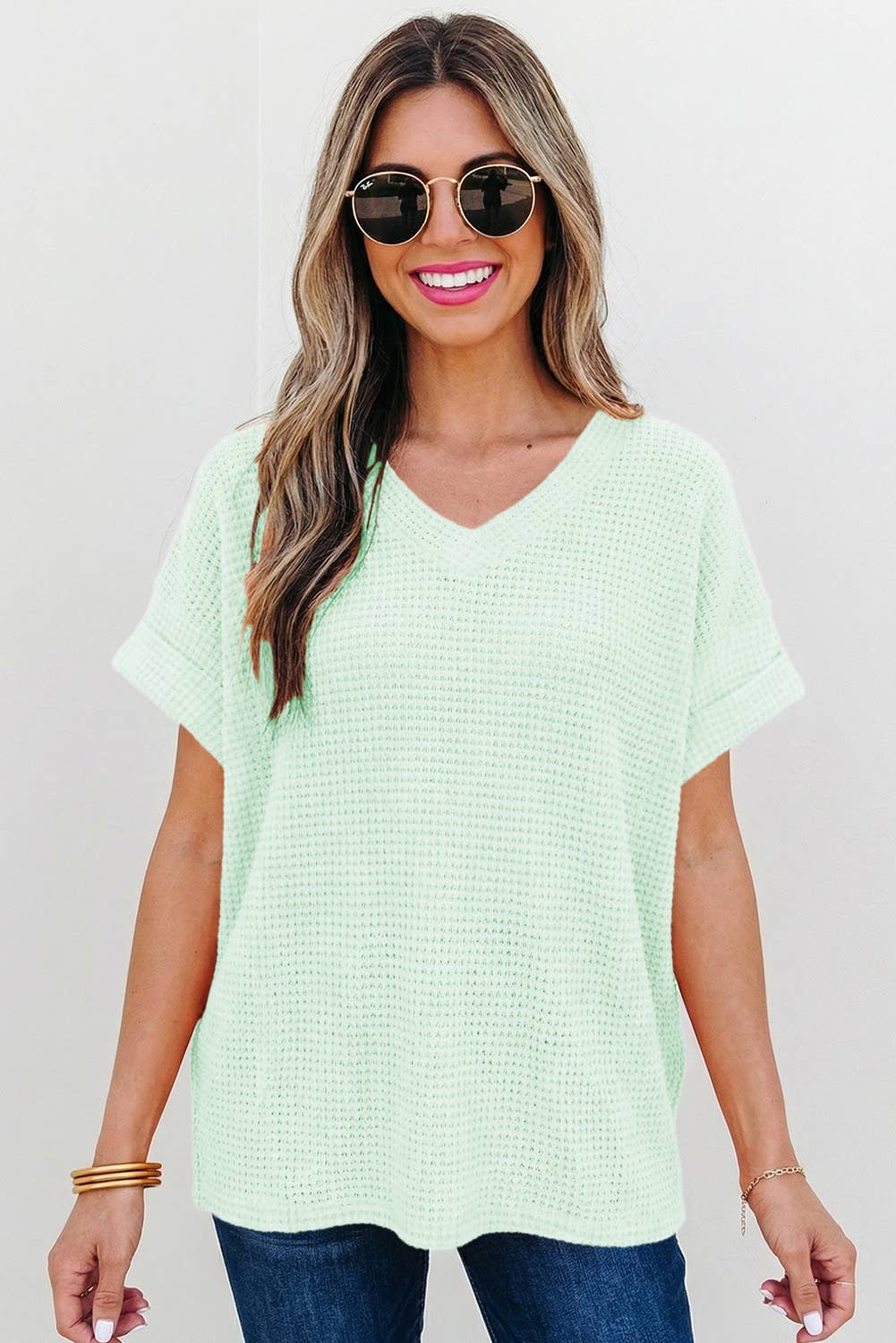 Waffle Texture Short Sleeve