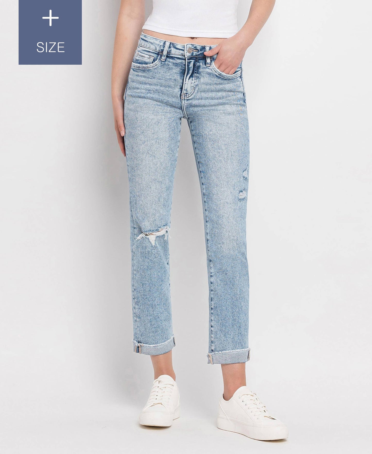 PLUS SIZE TUMMY CONTROL HIGH RISE SLIM STRAIGHT