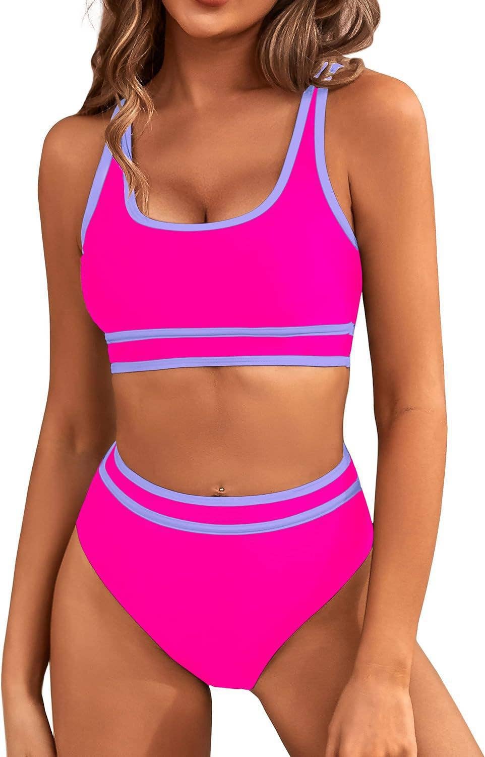 Beach Contrasting Two Piece Swimsuit