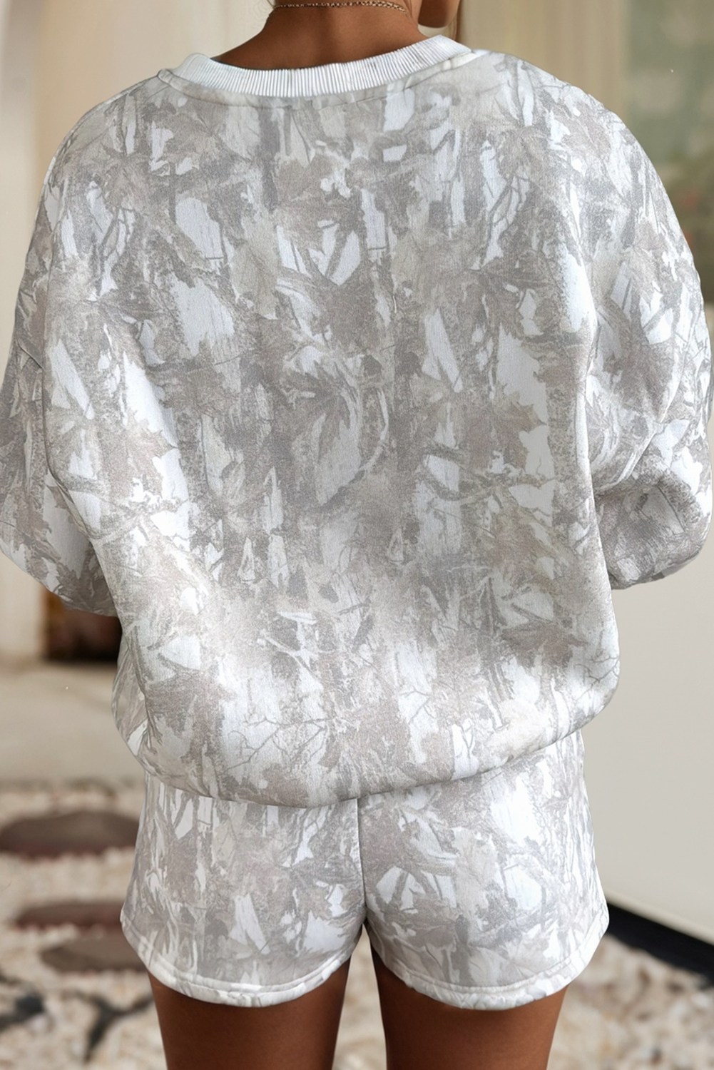 LDC Abstract Round Neck Two piece Camo Set