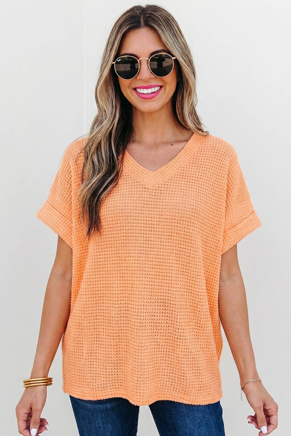 Waffle Texture Short Sleeve
