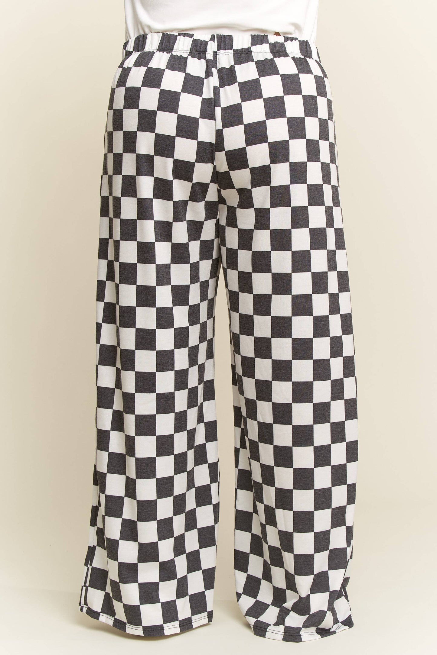 PLUS SIZE CHECKERED PANTS