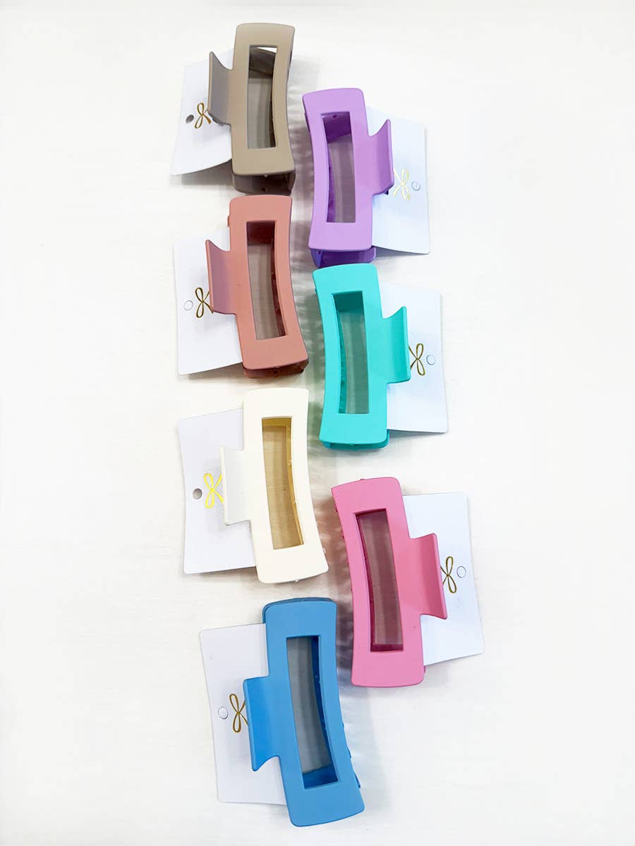 Matte Large Cut Out Rectangle Hair Claw