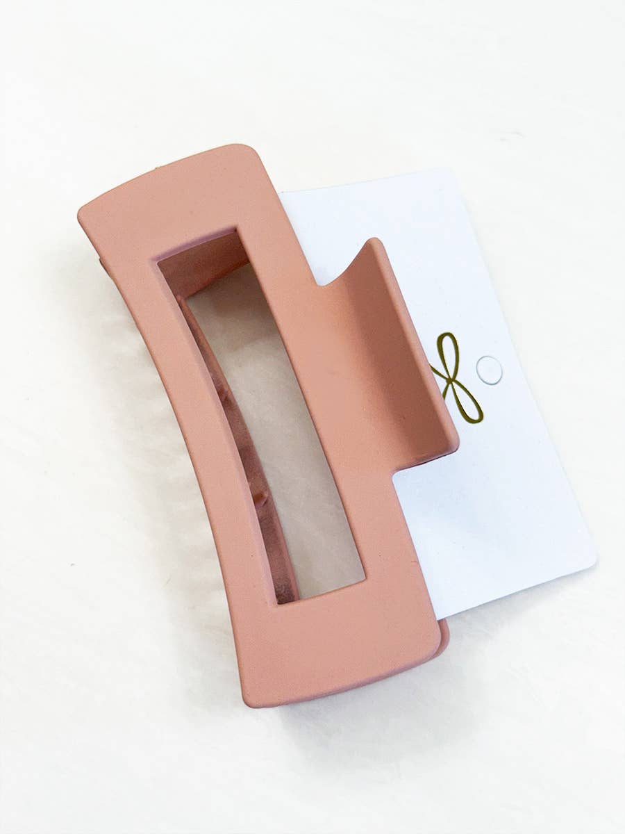 Matte Large Cut Out Rectangle Hair Claw