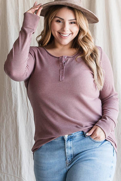 Mauve Waffle Knit Thermal