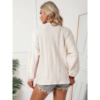 Cable Knit Color Block Sweater