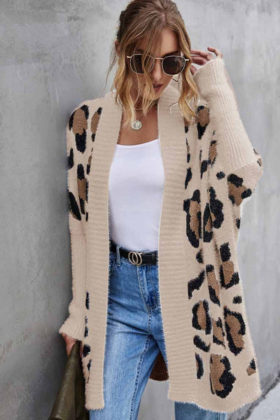 Leopard Printed Sweater Cardigan