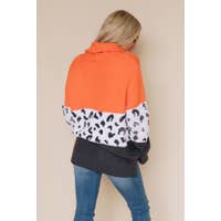 Carol Leopard Print Sweater-Orange